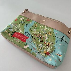 Spartina 449 Charleston Map Print Crossbody Bag